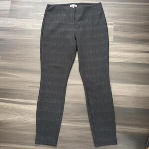 Nanette Lepore Women's Dress Pants Size Large Pull On Checkered Gray Black